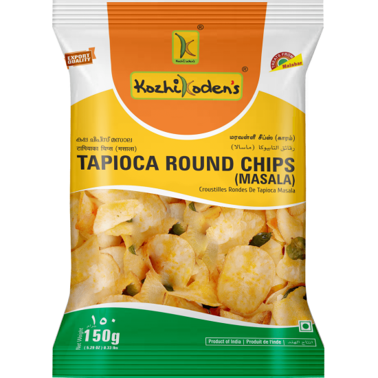 KK. TAPIOCA ROUND CHIPS MASALA 25X150GM
