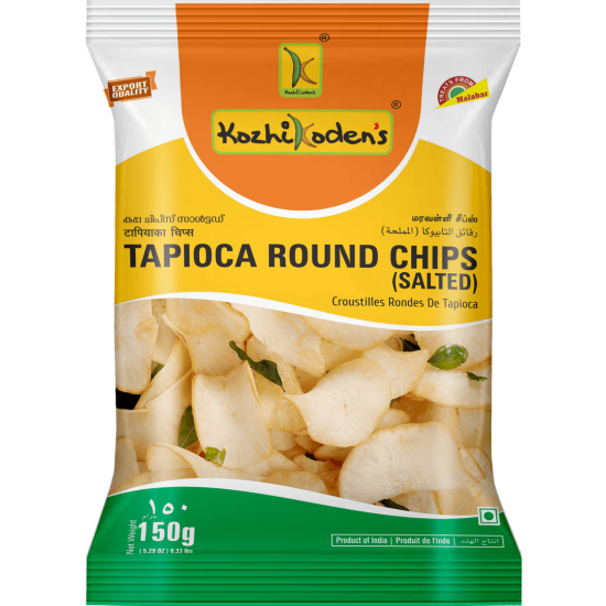 KK. TAPIOCA ROUND CHIPS SALTED 25X150GM